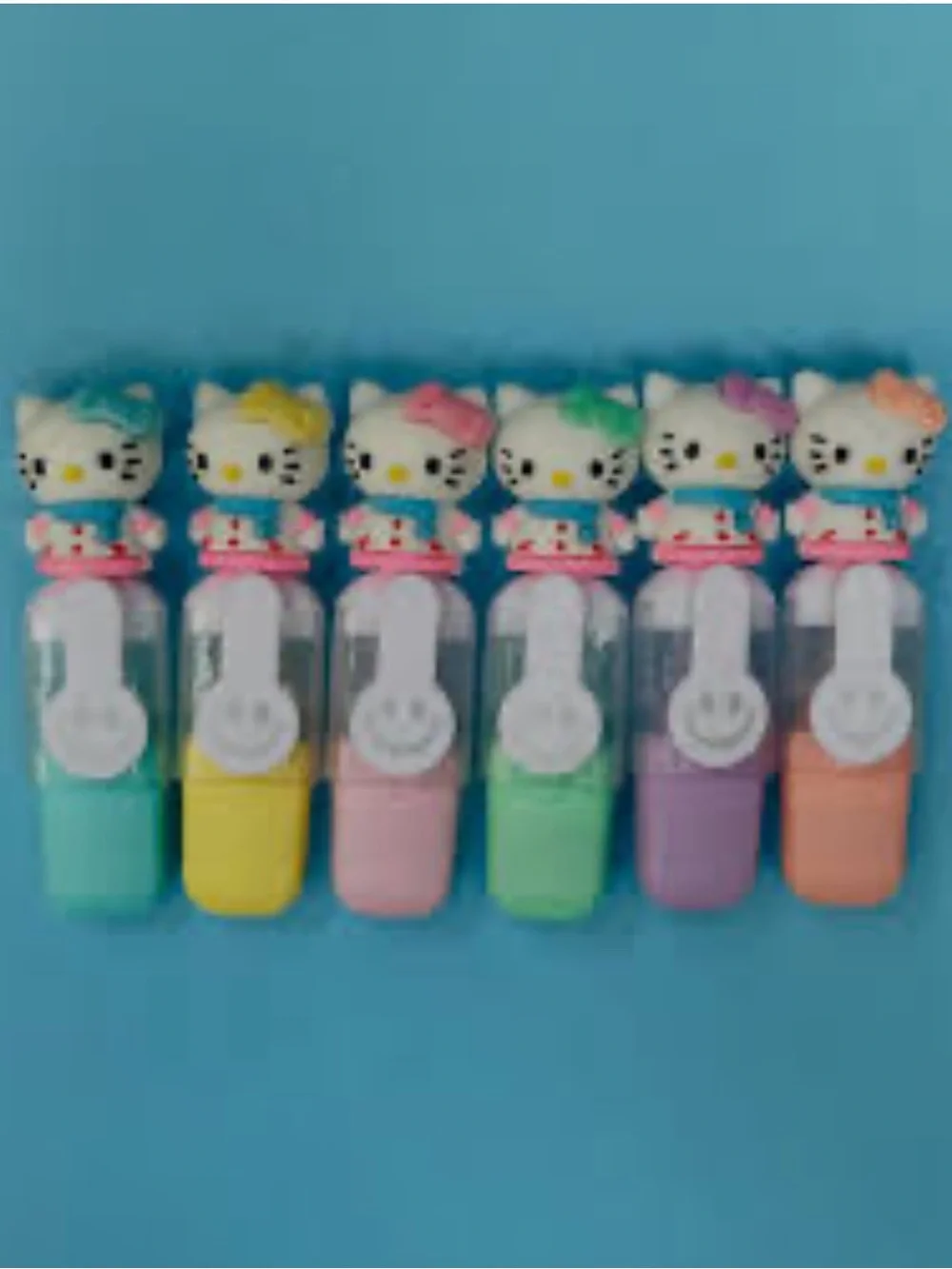 Hello Kitty Fluorescent Highlighter Markers Pens Set in Bag 7 Pc Set New